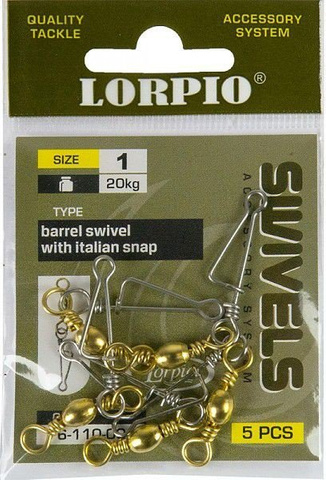 Krętlik z agrafką Barrel with Italian