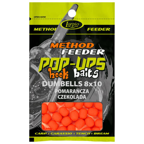 Pop-Ups Hook Baits Dumbells 8 Pomarańcza Czekolada